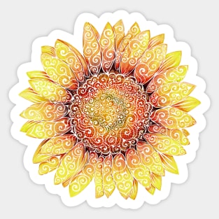 Swirly Sunflower Sticker